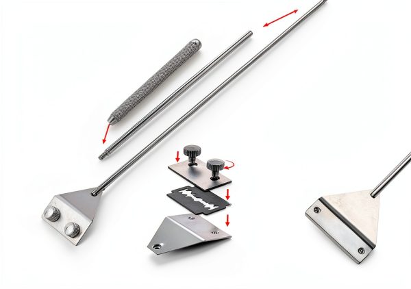QYONLINE Aquarium Scraper Stainless Steel Extendable Handle-1