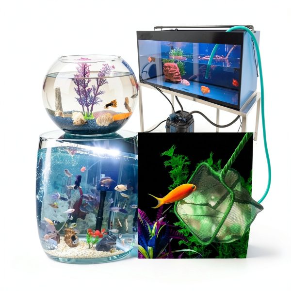 Aquarium Net DSSPORT Green Plastic Metal Compact Fishing-5