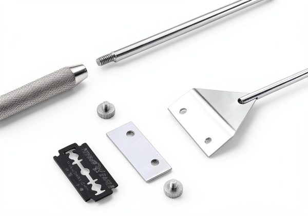 QYONLINE Aquarium Scraper Stainless Steel Extendable Handle-3