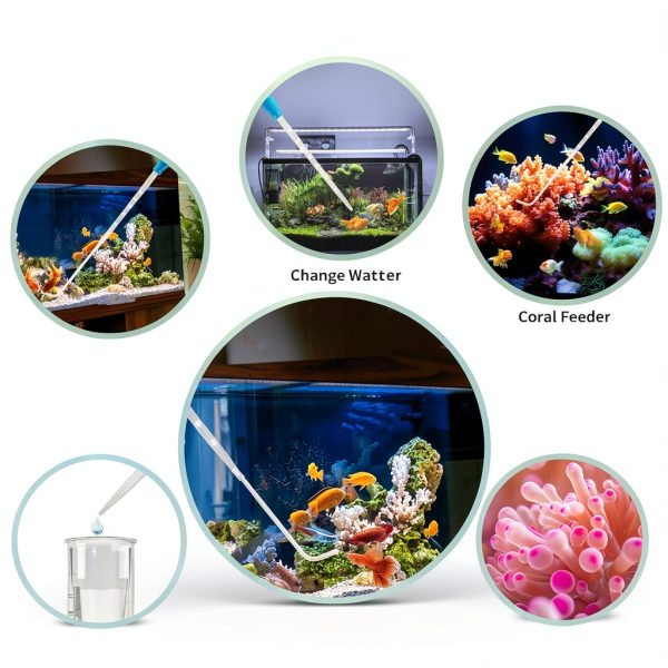Depeew Aquarium Feeder Cleaner L-Shaped Durable Acrylic-3