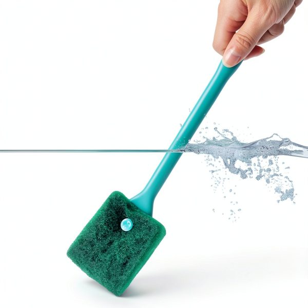 Humyeam Aquarium Algae Scraper Sponge Brush Non-slip Handle-5