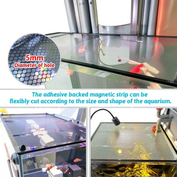 FUYITE Magnetic Aquarium Cover PVC Strip Anti Jumping Design-4