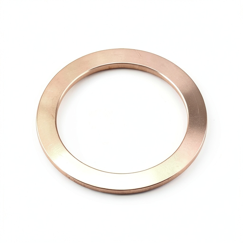 'Copper gasket installed on Conflat flange in vacuum system'