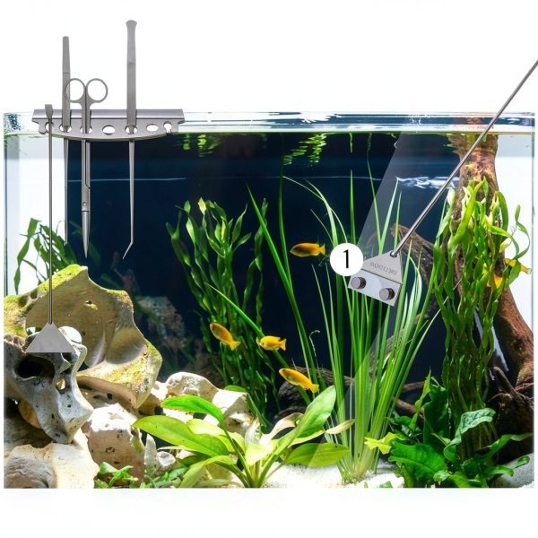 QYONLINE Aquarium Scraper Stainless Steel Extendable Handle-7