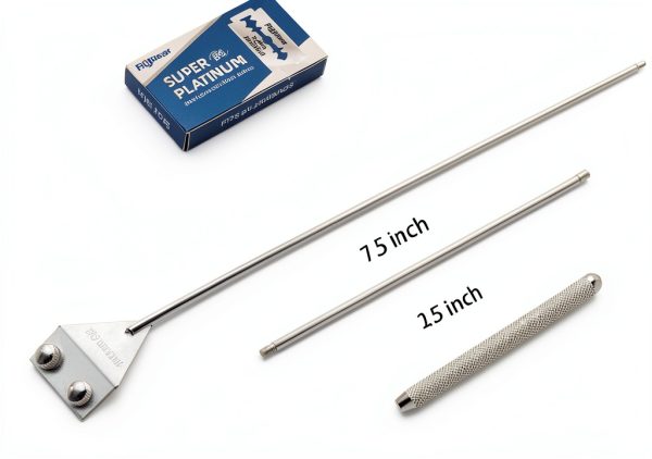 QYONLINE Aquarium Scraper Stainless Steel Extendable Handle-2