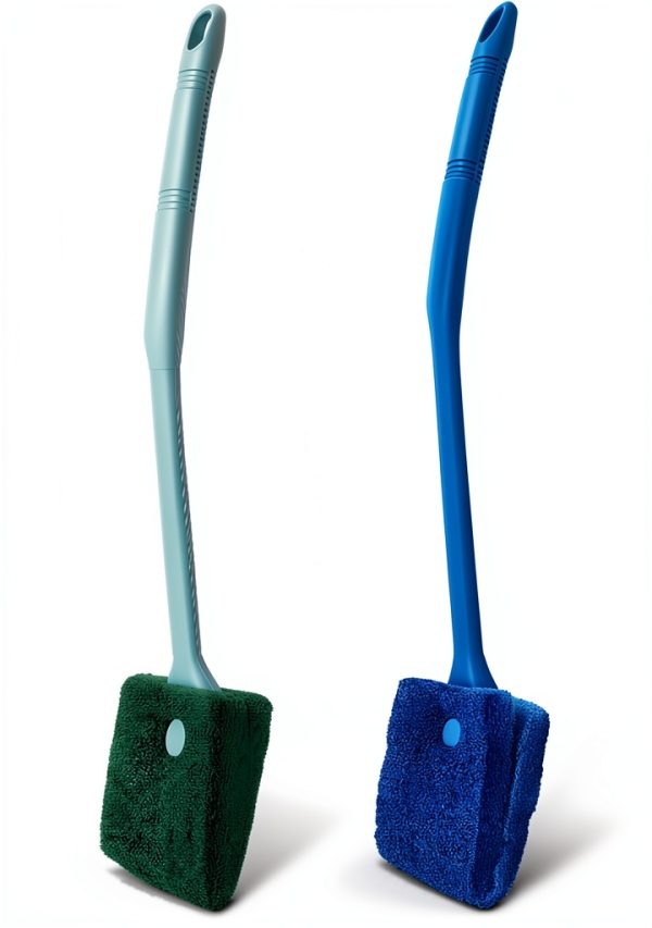 Humyeam Aquarium Algae Scraper Sponge Brush Non-slip Handle-0