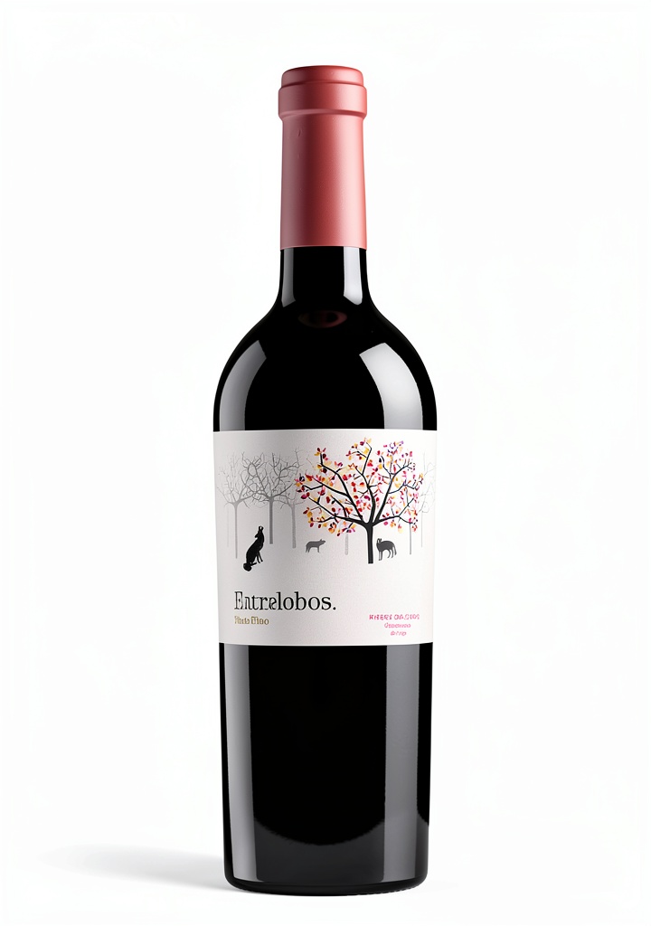 Ribera del Duero red wine bottle on a wooden table