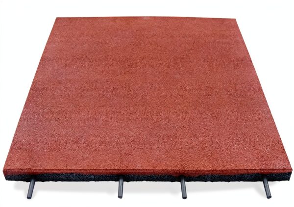 Interlocked Outdoor Rubber Tiles RevTime Easy DIY 20x20x1 Red Pack of-1