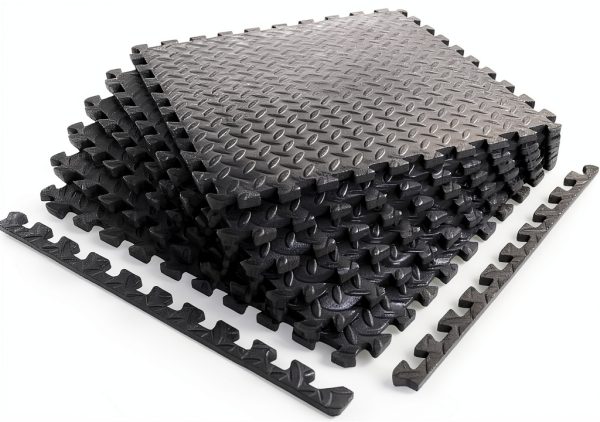 Norsk Foam Floor Gym Mats 0.47" Thick Grey 24x24 6-Pack Tiles-0