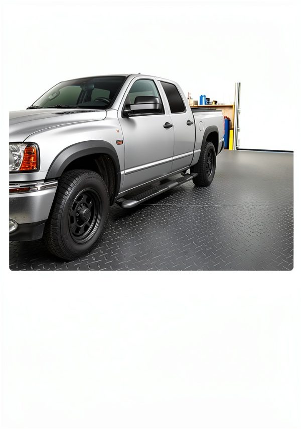 VEVOR Garage Floor Roll 4x10 ft Black PVC Diamond Plate Non Slip Mat-2