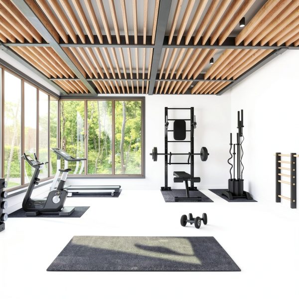 Heavy Duty Gym Flooring Mat Ackland 3/4" Rubber Stall Black 42x72-15