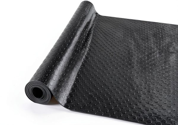 Rubber Garage Floor Mat tonchean 16.4ft x3.3ft Black NonSlip 3mm Thick-5