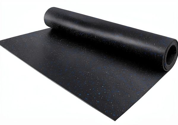 Rubber Flooring IncStores 1/4" Tough Roll Blue/Gray 4x10 ft Gym Mat-0