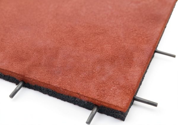 Interlocked Outdoor Rubber Tiles RevTime Easy DIY 20x20x1 Red Pack of-2