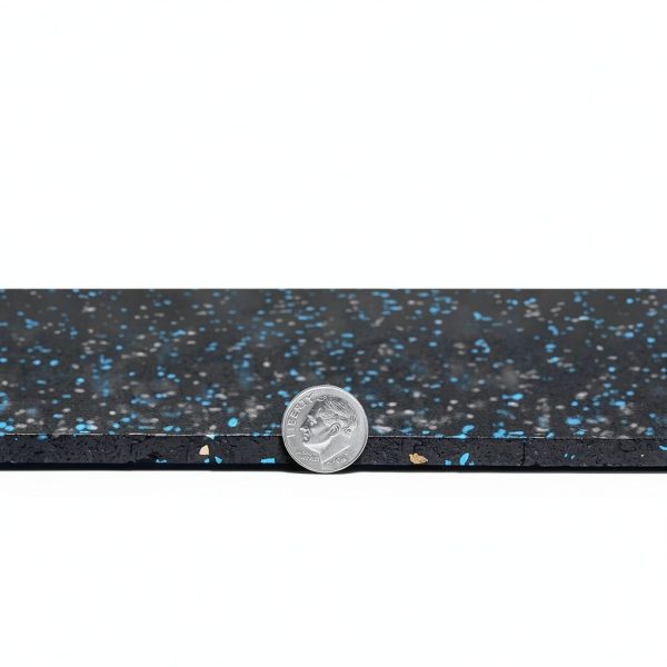 Rubber Flooring IncStores 1/4" Tough Roll Blue/Gray 4x10 ft Gym Mat-5