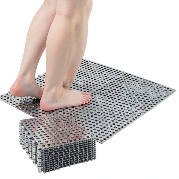 12" x 12" Interlocking Rubber Tiles by Lamzele - Grey Non Slip Mat-5