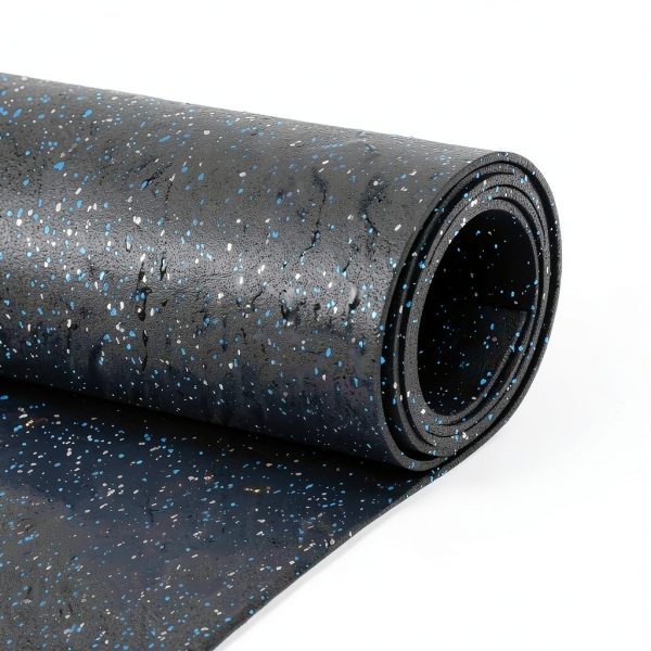 Rubber Flooring IncStores 1/4" Tough Roll Blue/Gray 4x10 ft Gym Mat-3