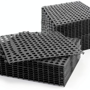 12" x 12" Interlocking Rubber Tiles by Lamzele - Grey Non Slip Mat-0