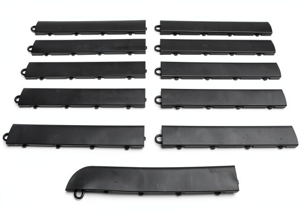 Big Floors Male Transition Edge Kit 11‑Piece Durable Garage Edge Black-0