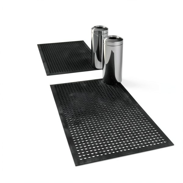Heavy Duty Rubber Floor Mat Ottomanson 36x60 Black Non Slip Waterproof-1