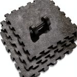 American Floor Mats Warrior Gym Rubber Flooring 1/4" Black 4‑Tile-0