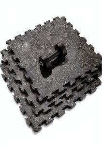 American Floor Mats Warrior Gym Rubber Flooring 1/4" Black 4‑Tile-0