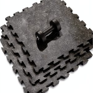 American Floor Mats Warrior Gym Rubber Flooring 1/4" Black 4‑Tile-0