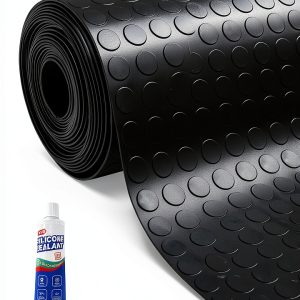 3mm Coin-Grip Rubber Flooring Roll ZOLEAD Heavy‑Duty Waterproof 4x8 ft-0