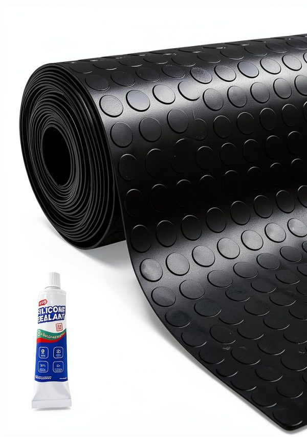 3mm Coin-Grip Rubber Flooring Roll ZOLEAD Heavy‑Duty Waterproof 4x8 ft-0