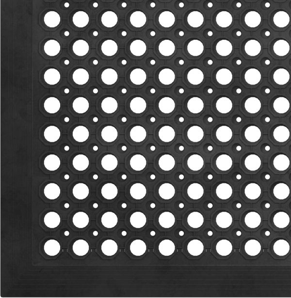 Heavy Duty Rubber Floor Mat Ottomanson 36x60 Black Non Slip Waterproof-6