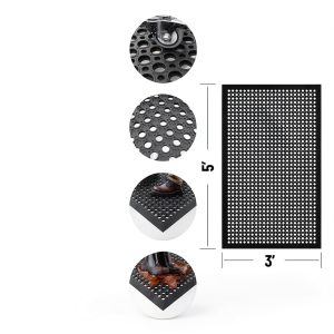 Heavy Duty Rubber Floor Mat Ottomanson 36x60 Black Non Slip Waterproof-0