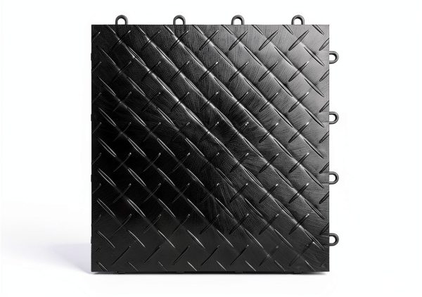 Big Floors RaceDeck Diamond Plate Garage Flooring Tile Black 48 Pack-0